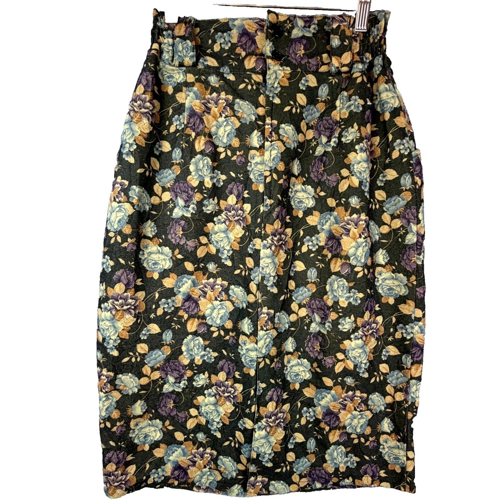 Vintage Lace Fine Clothing Pencil Skirt Womens Small Floral Dark Office Edgy 60s
